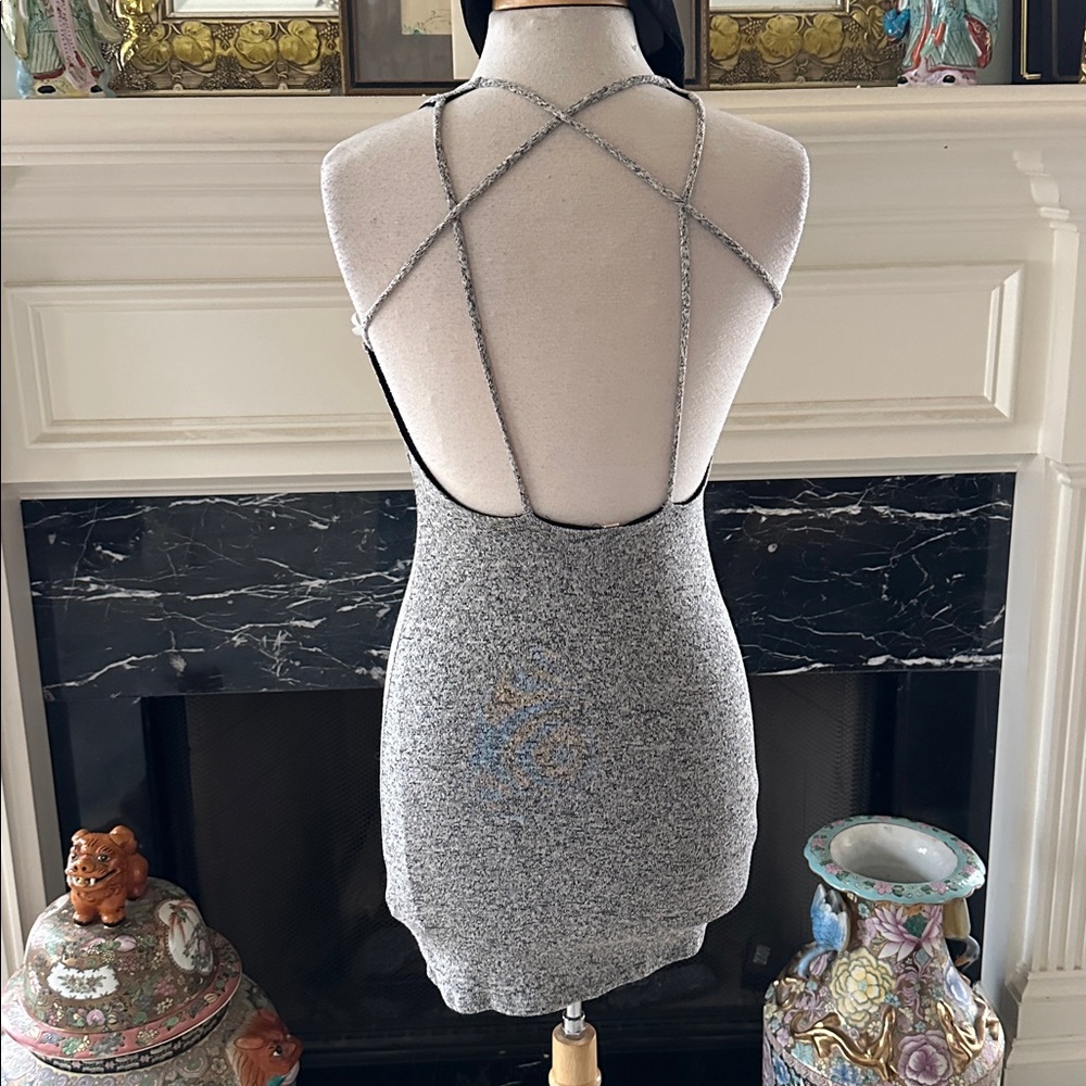 Mind Code Heather Gray Fully Lined Mini Dress - image 3